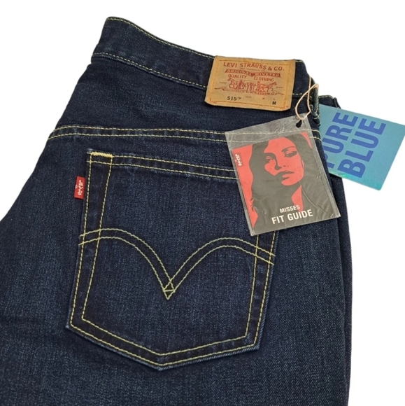 NWT Y2K 2002 Levi's Womens Sz 12 x 32" M Dark Pure Blue 515 Boot Cut Denim Jeans - Picture 5 of 13